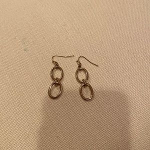 gold hoop dangle earrings